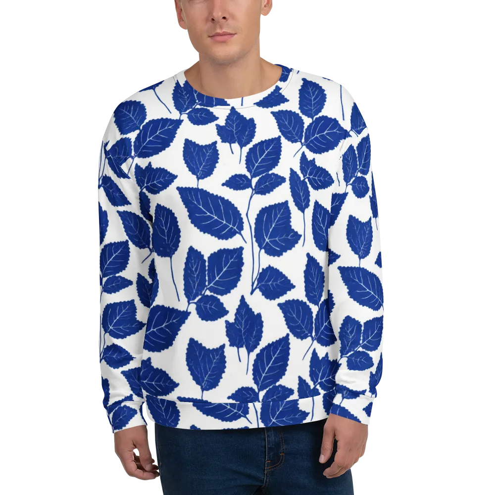 Indigo Leaves on Sweatshirt — Front