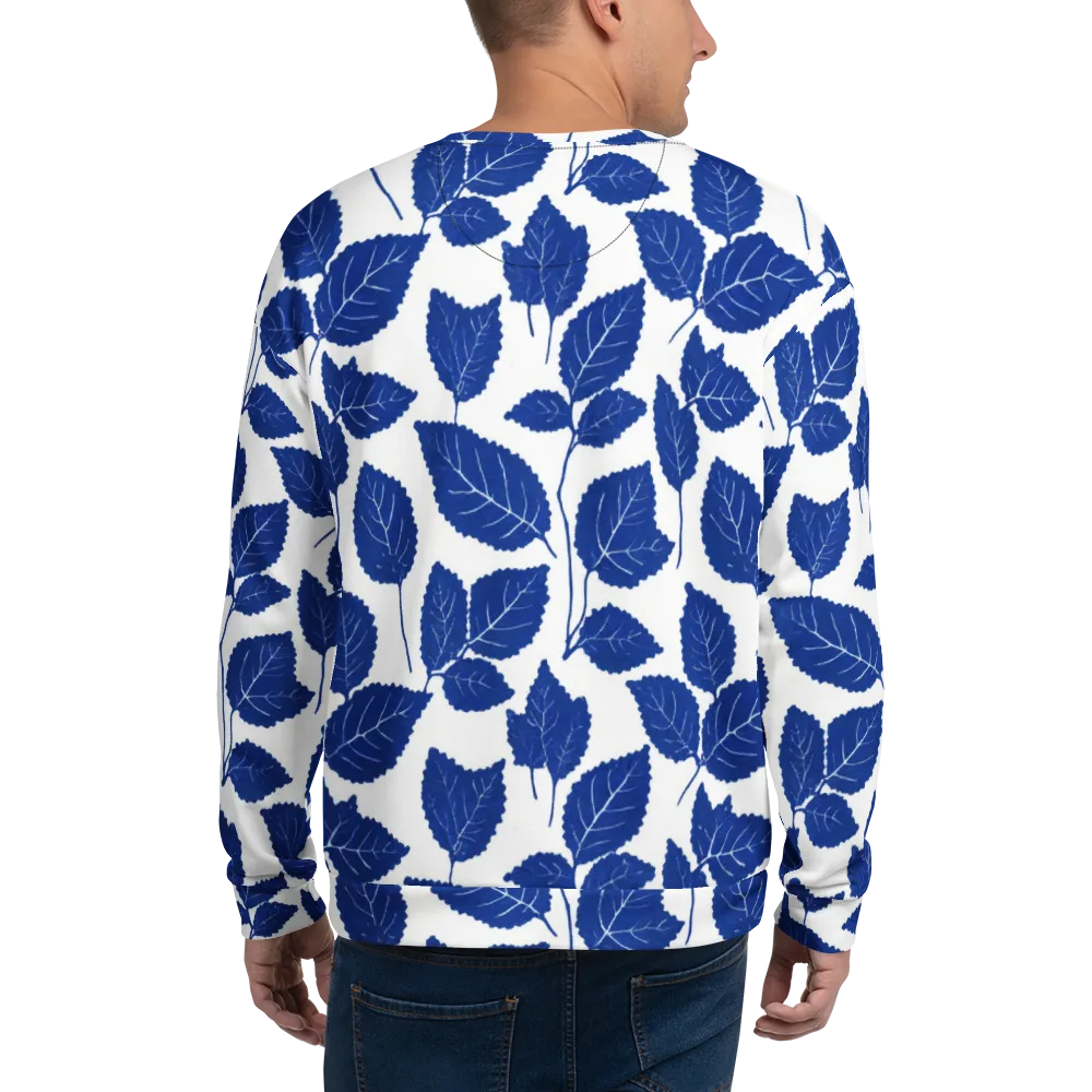 Indigo Leaves on Sweatshirt — Back
