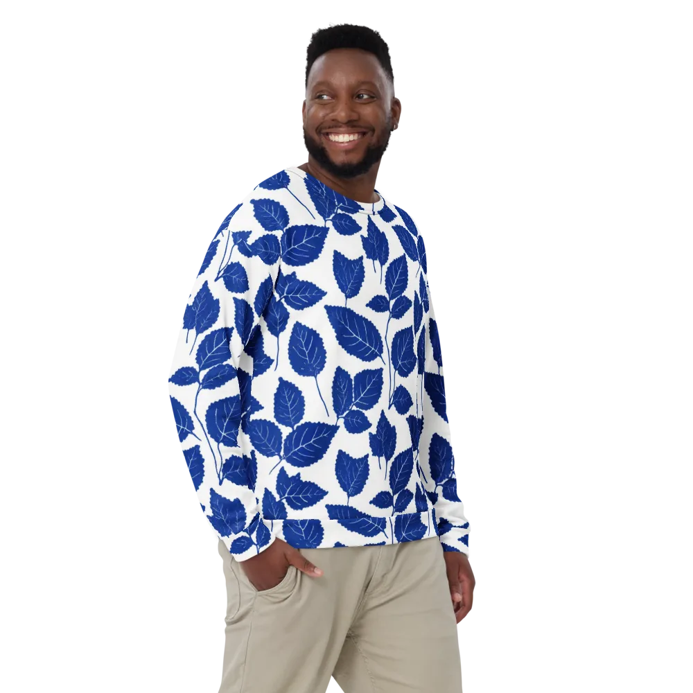 Indigo Leaves on Sweatshirt — Front