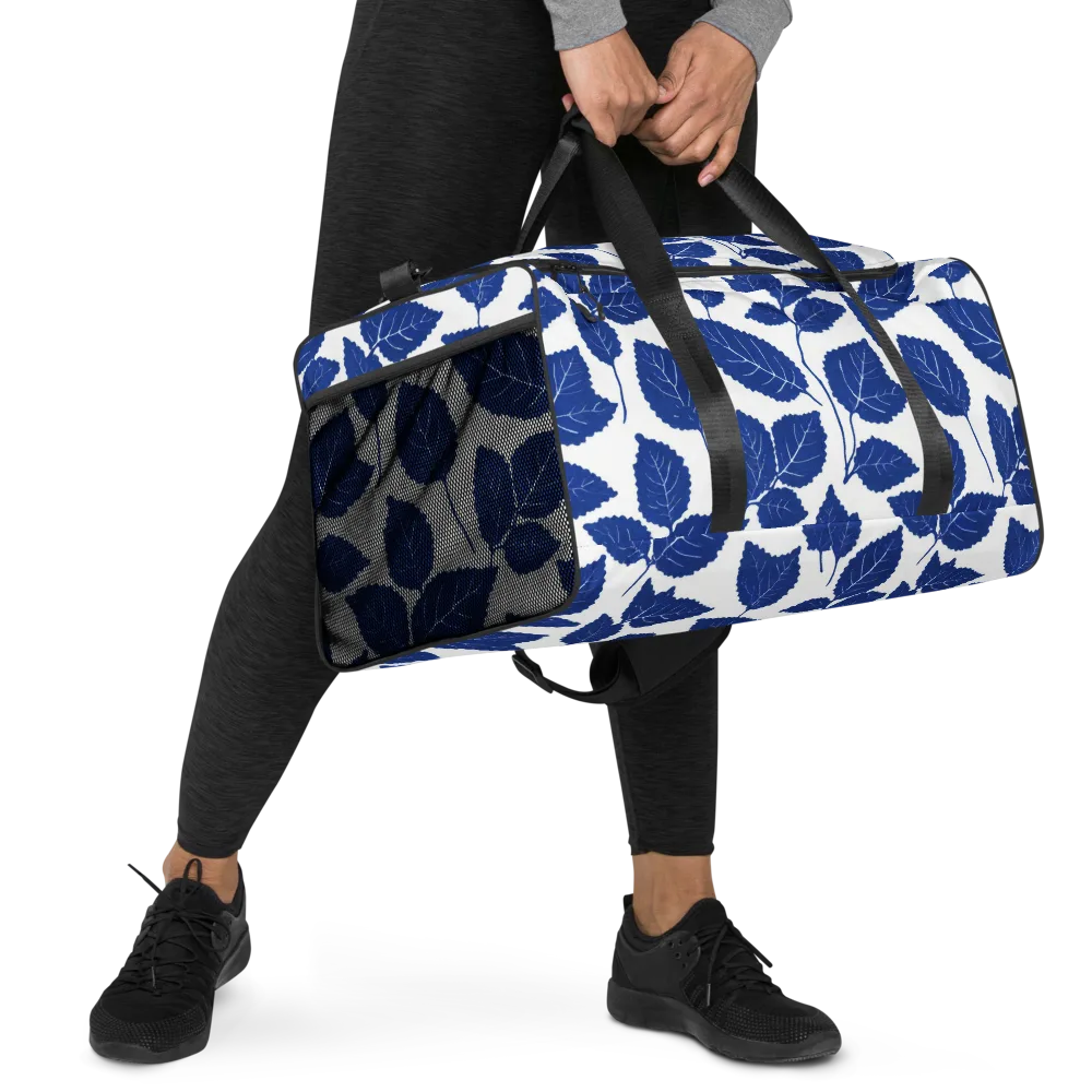 Indigo Leaves on Duffle Bag — Right Front