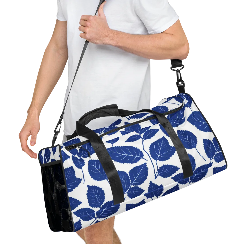 Indigo Leaves on Duffle Bag — Right Front