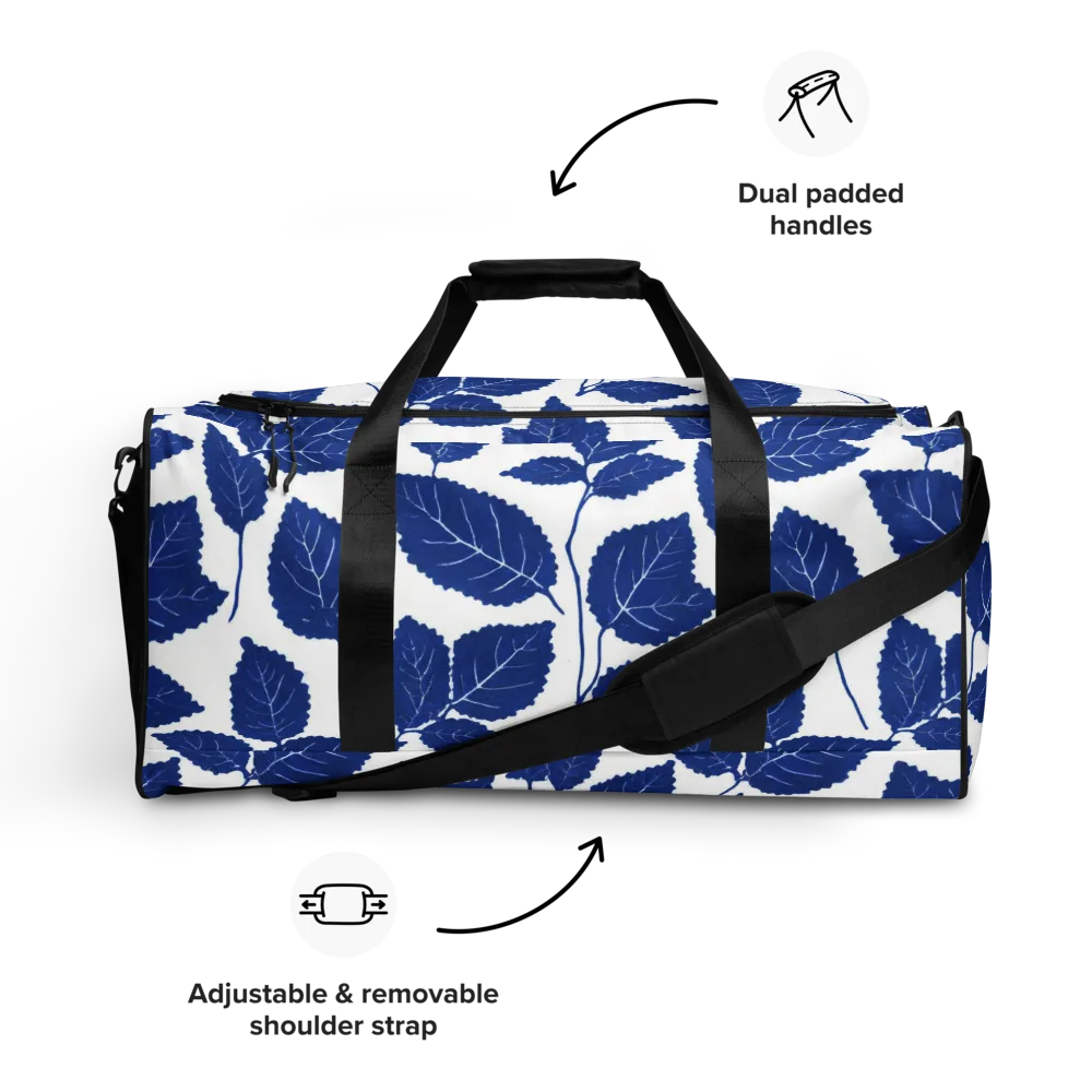 Indigo Leaves on Duffle Bag — Front