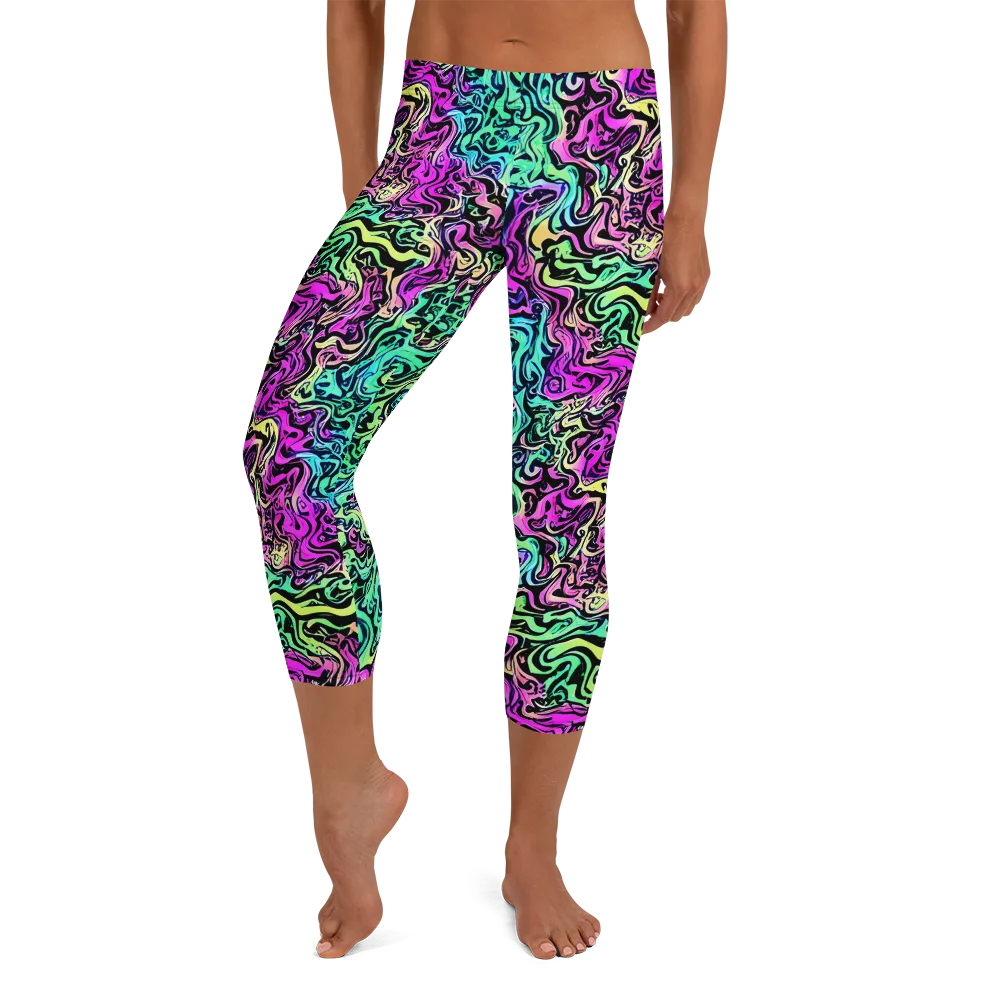 Color Shock on Capri Leggings — Front
