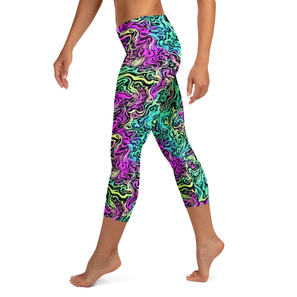 Color Shock on Capri Leggings — Left