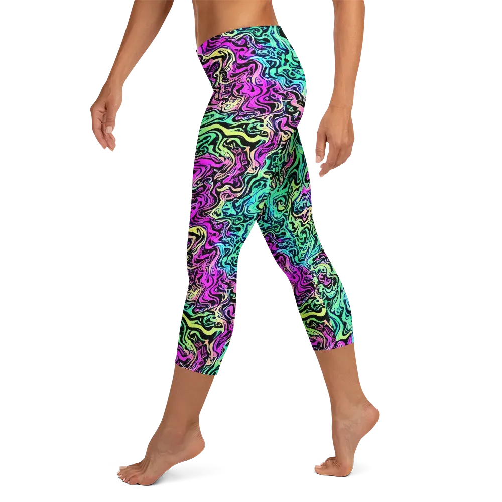 Color Shock on Capri Leggings — Left