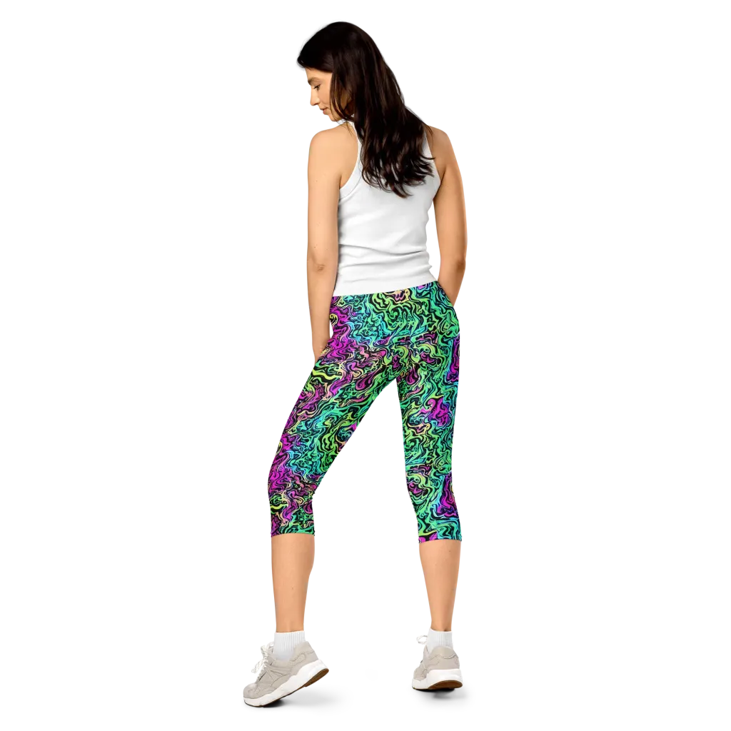 Color Shock on Capri Leggings — Back