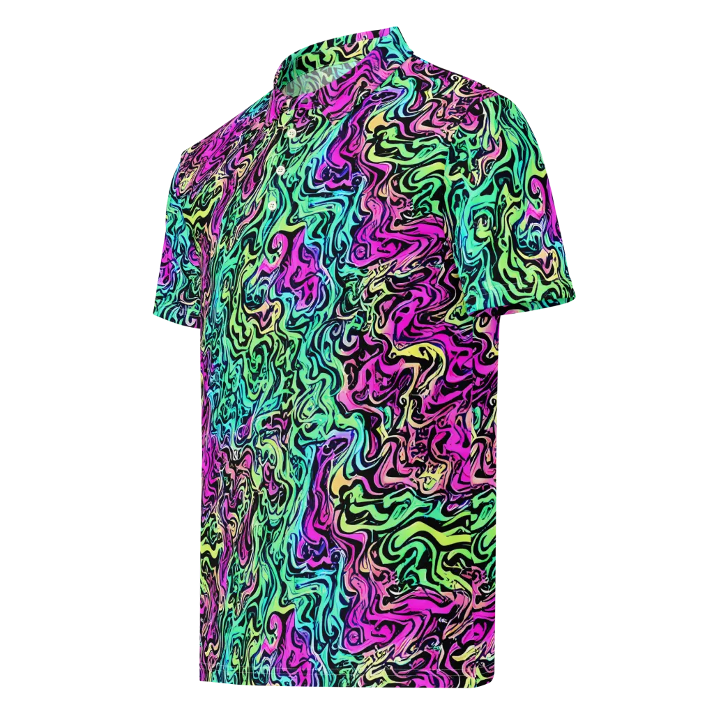 Color Shock on Men's Slim Fit Polo Shirt — Left Front