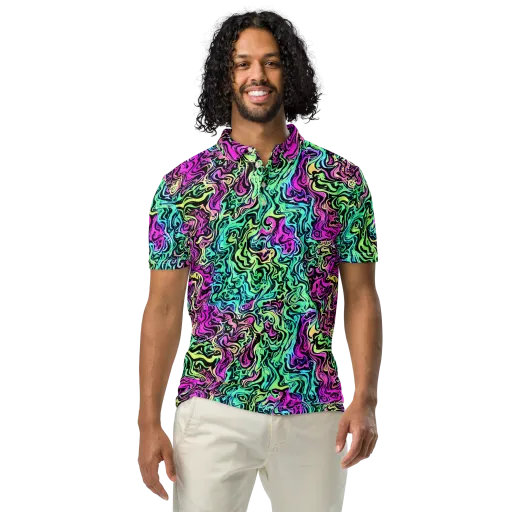 Color Shock on a Men's Slim Fit Polo Shirt