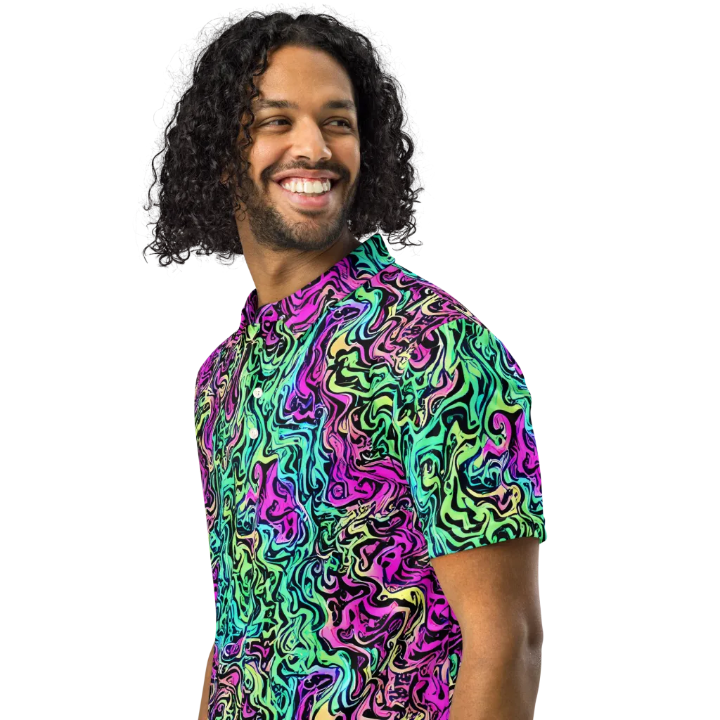 Color Shock on Men's Slim Fit Polo Shirt — Left Front