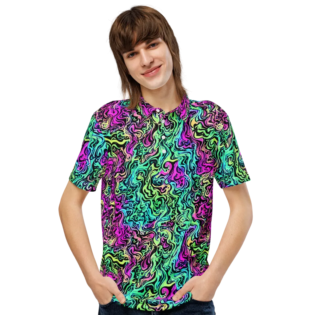 Color Shock on Men's Slim Fit Polo Shirt — Front