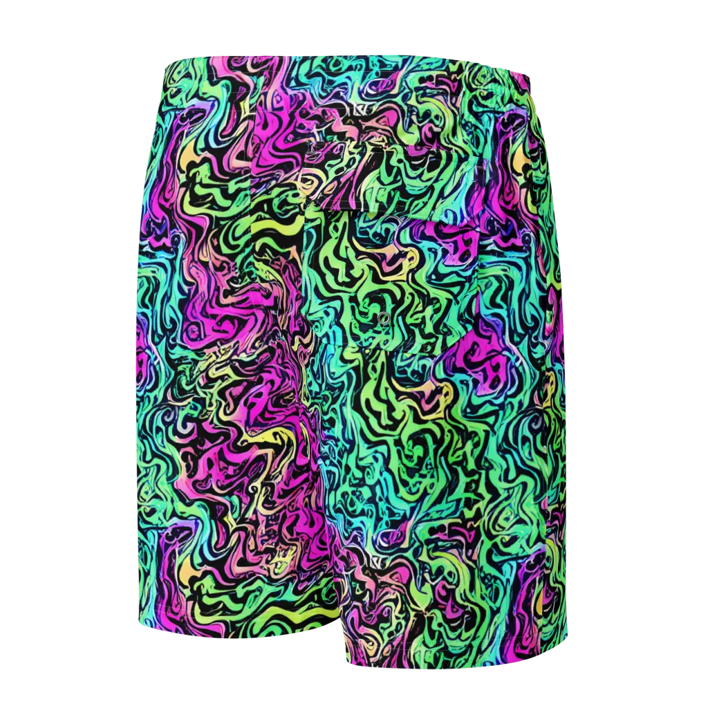 Color Shock on Men's Board Shorts — Back