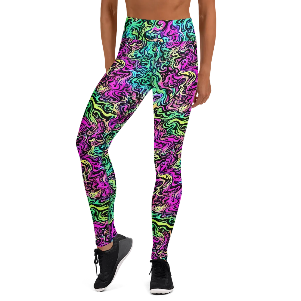 Color Shock on Yoga Leggings — Front