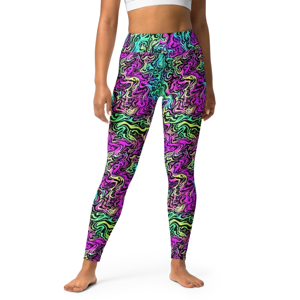 Color Shock on Yoga Leggings — Front
