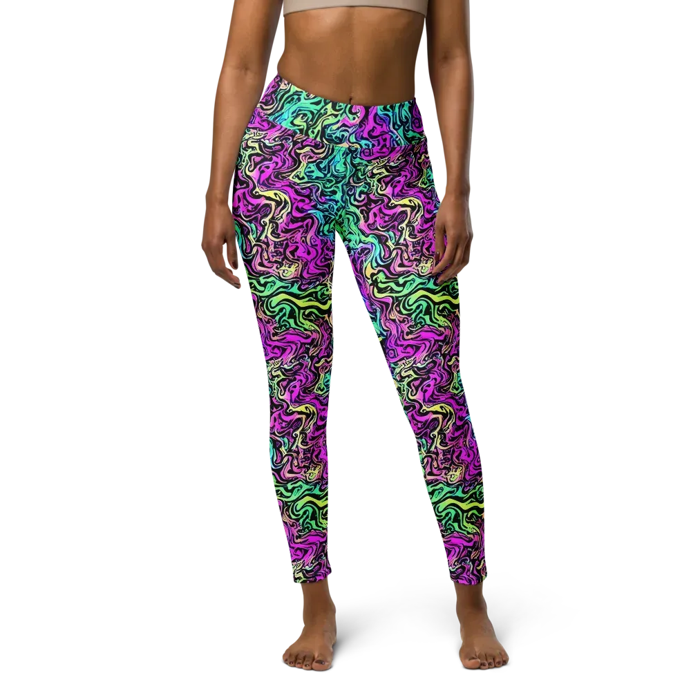 Color Shock on Yoga Leggings — Front