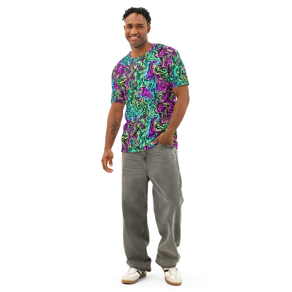 Color Shock on Men's Cotton Crew Neck T-Shirt — Front