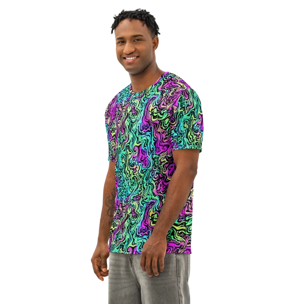 Color Shock on Men's Cotton Crew Neck T-Shirt — Left Front