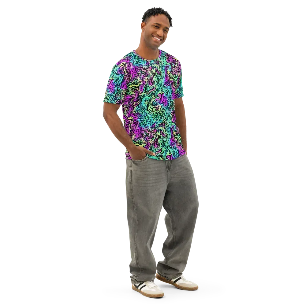 Color Shock on Men's Cotton Crew Neck T-Shirt — Right Front