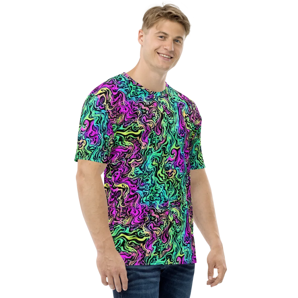 Color Shock on Men's Crew Neck T-Shirt — Right