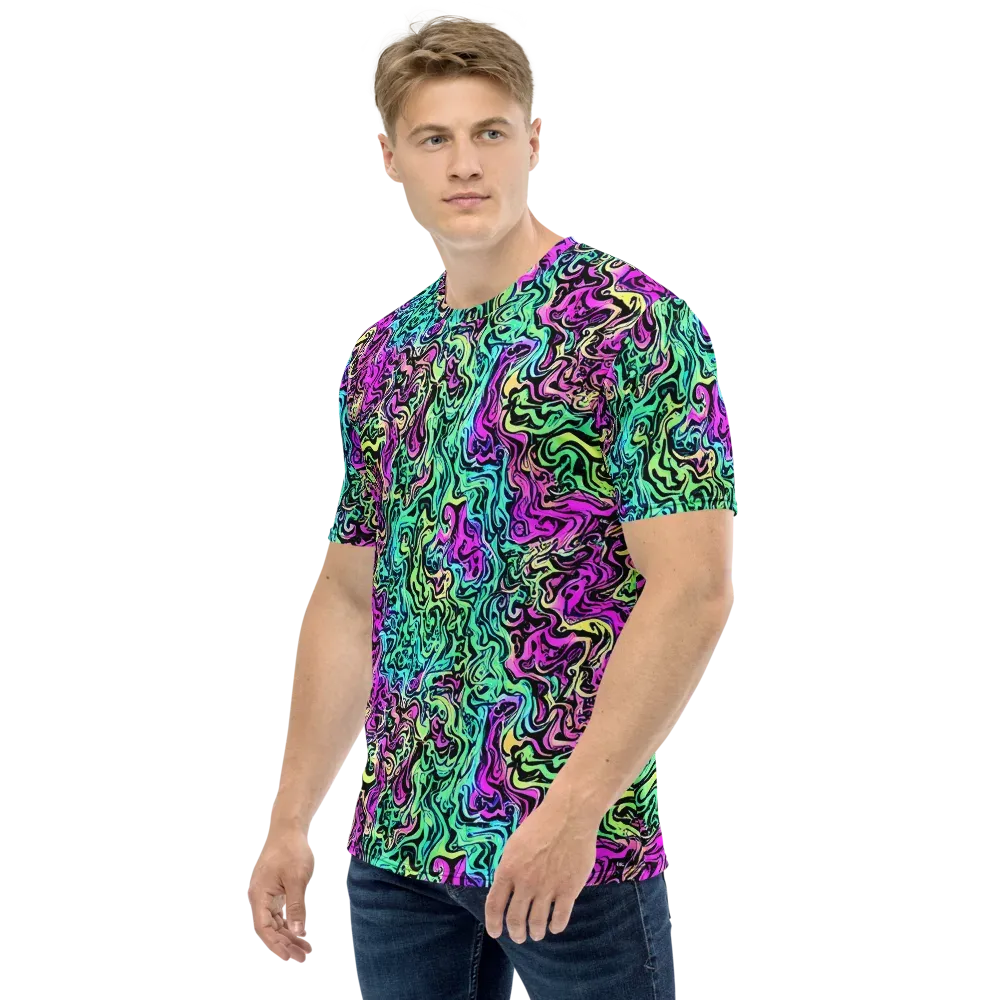 Color Shock on Men's Crew Neck T-Shirt — Left
