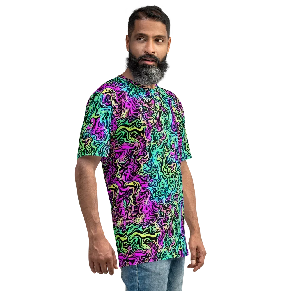 Color Shock on Men's Crew Neck T-Shirt — Right