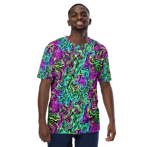 Color Shock on a Men's Crew Neck T-Shirt
