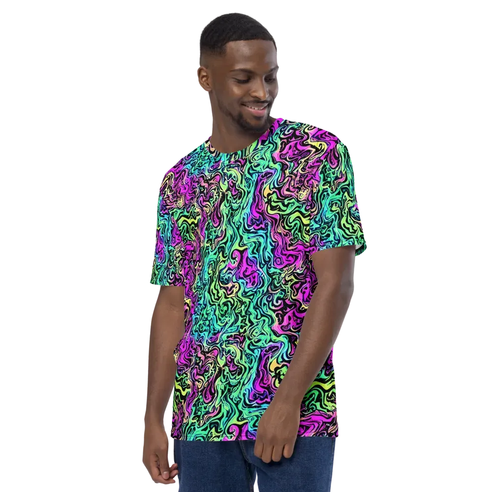 Color Shock on Men's Crew Neck T-Shirt — Left