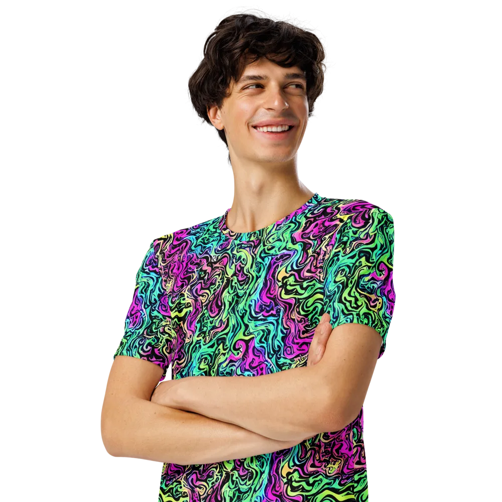 Color Shock on Men's Crew Neck T-Shirt — Left Front