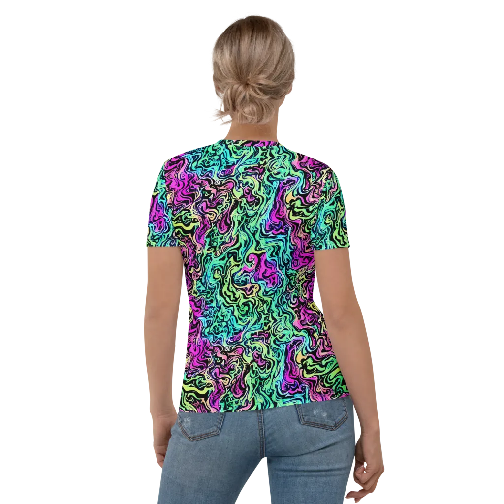 Color Shock on Women's Crew Neck T-Shirt — Back