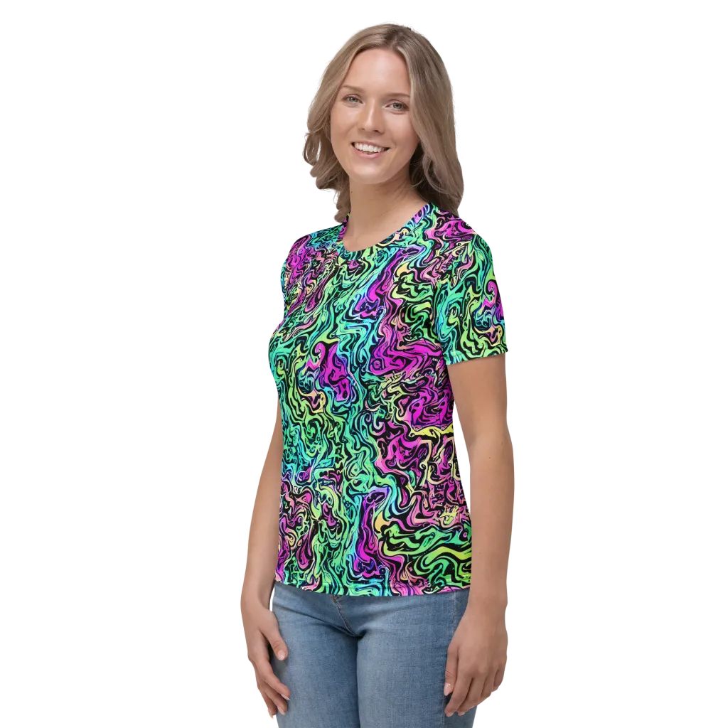 Color Shock on Women's Crew Neck T-Shirt — Left