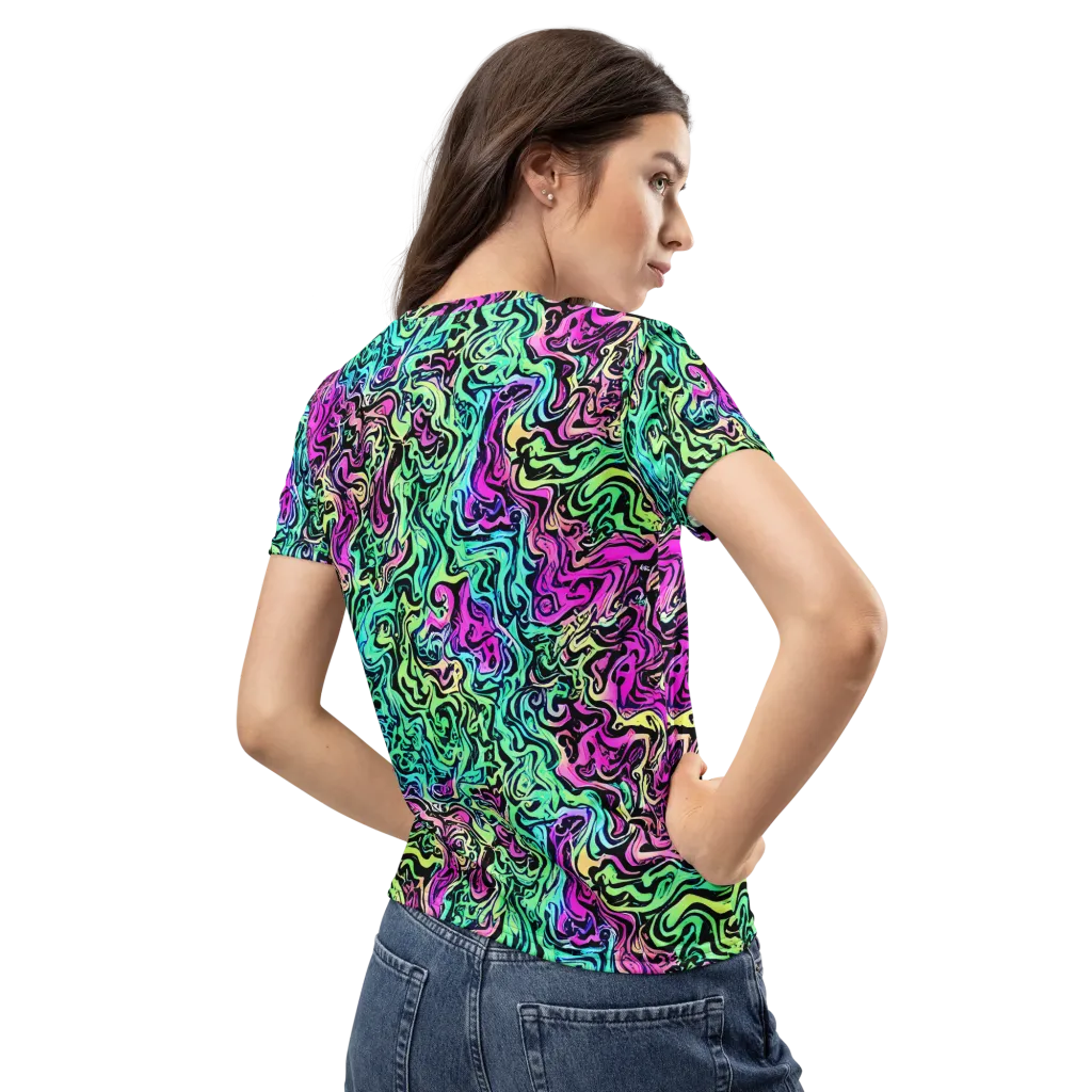 Color Shock on Women's Crew Neck T-Shirt — Back