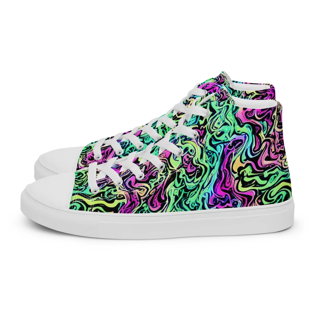 Color Shock on Women's High Top Canvas Shoes — Left