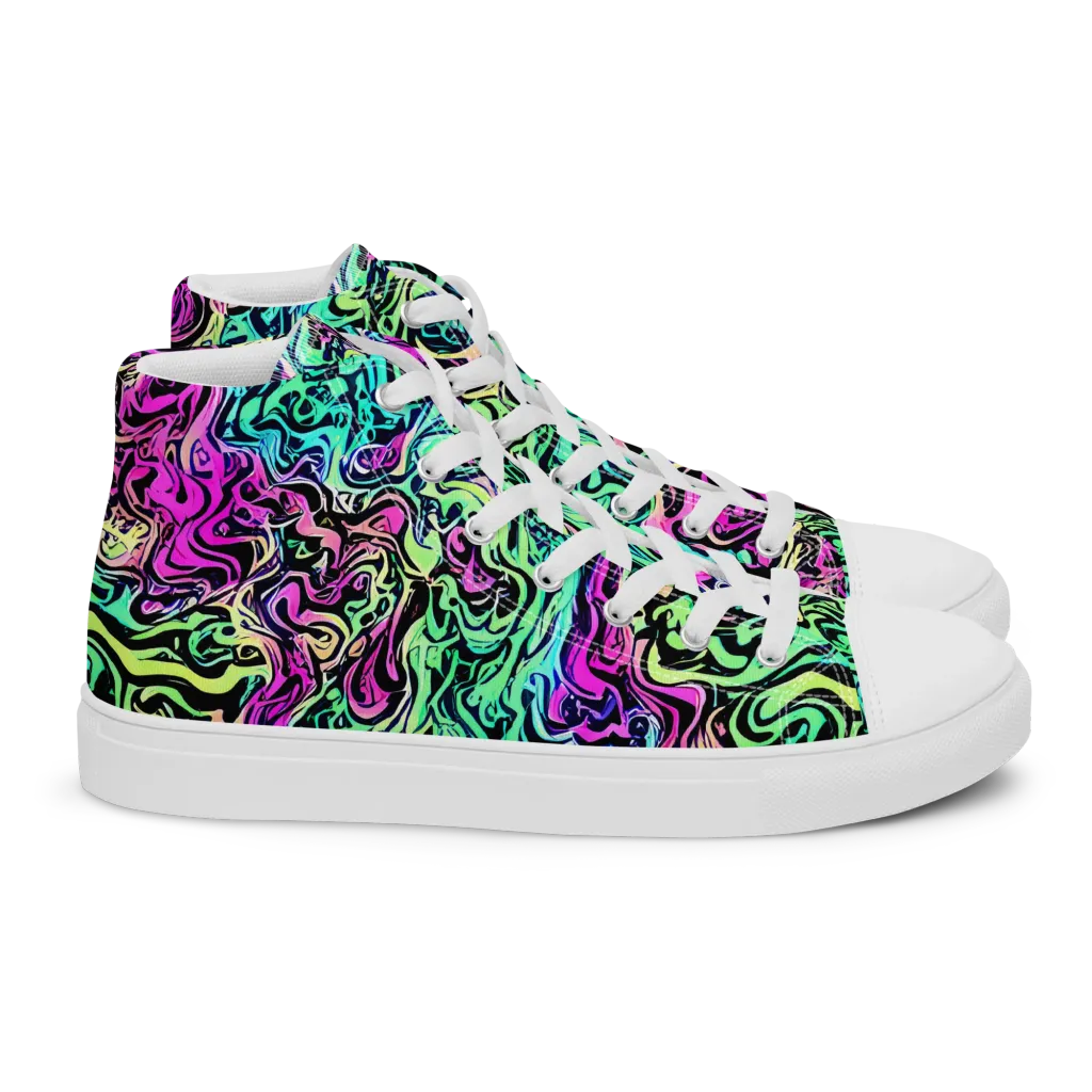 Color Shock on Women's High Top Canvas Shoes — Right