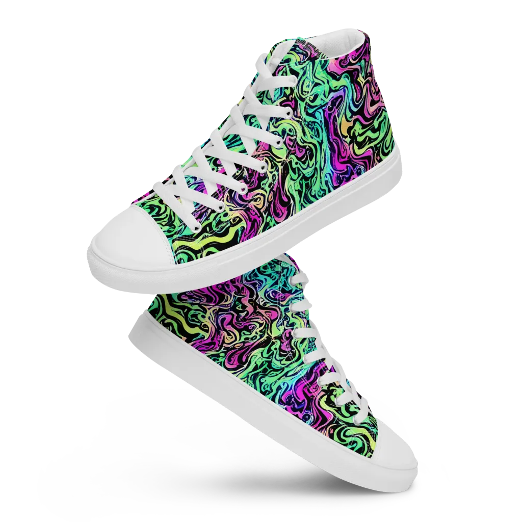 Color Shock on Women's High Top Canvas Shoes — Front