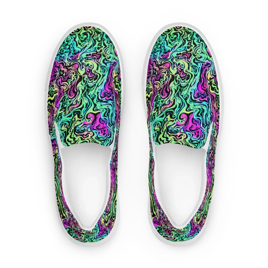 Color Shock on Men's Slip-On Canvas Shoes — Front