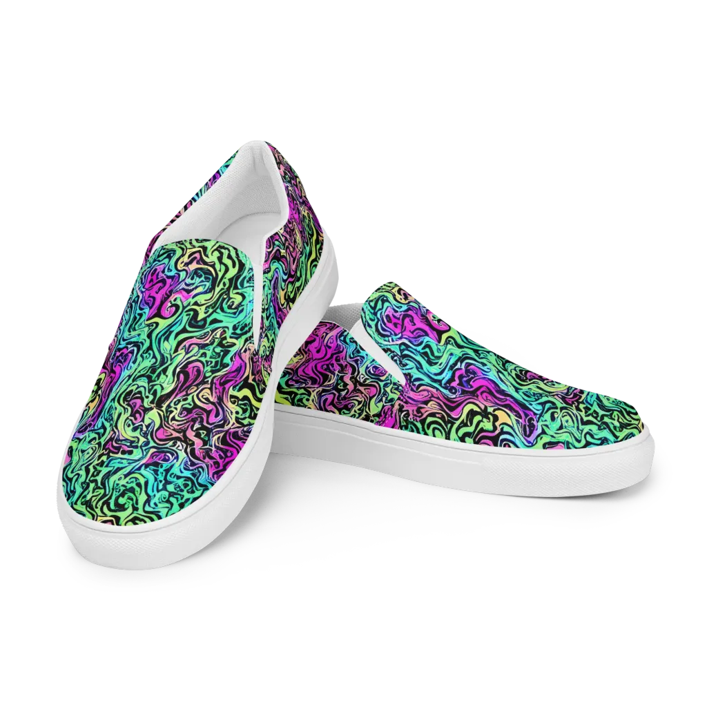 Color Shock on Men's Slip-On Canvas Shoes — Left Front
