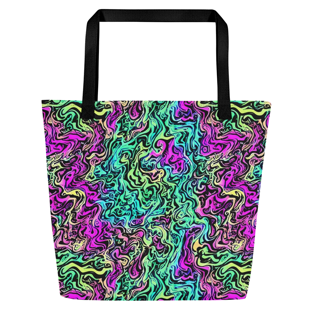 Color Shock on Large Tote Bag W/ Pocket — Front