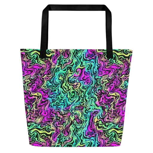 Color Shock on a Large Tote Bag W/ Pocket