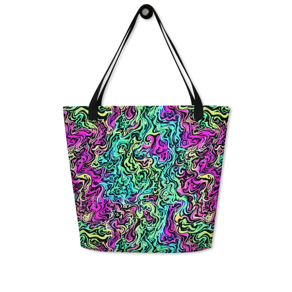 Color Shock on Large Tote Bag W/ Pocket — Front