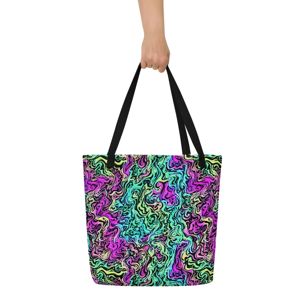 Color Shock on Large Tote Bag W/ Pocket — Front