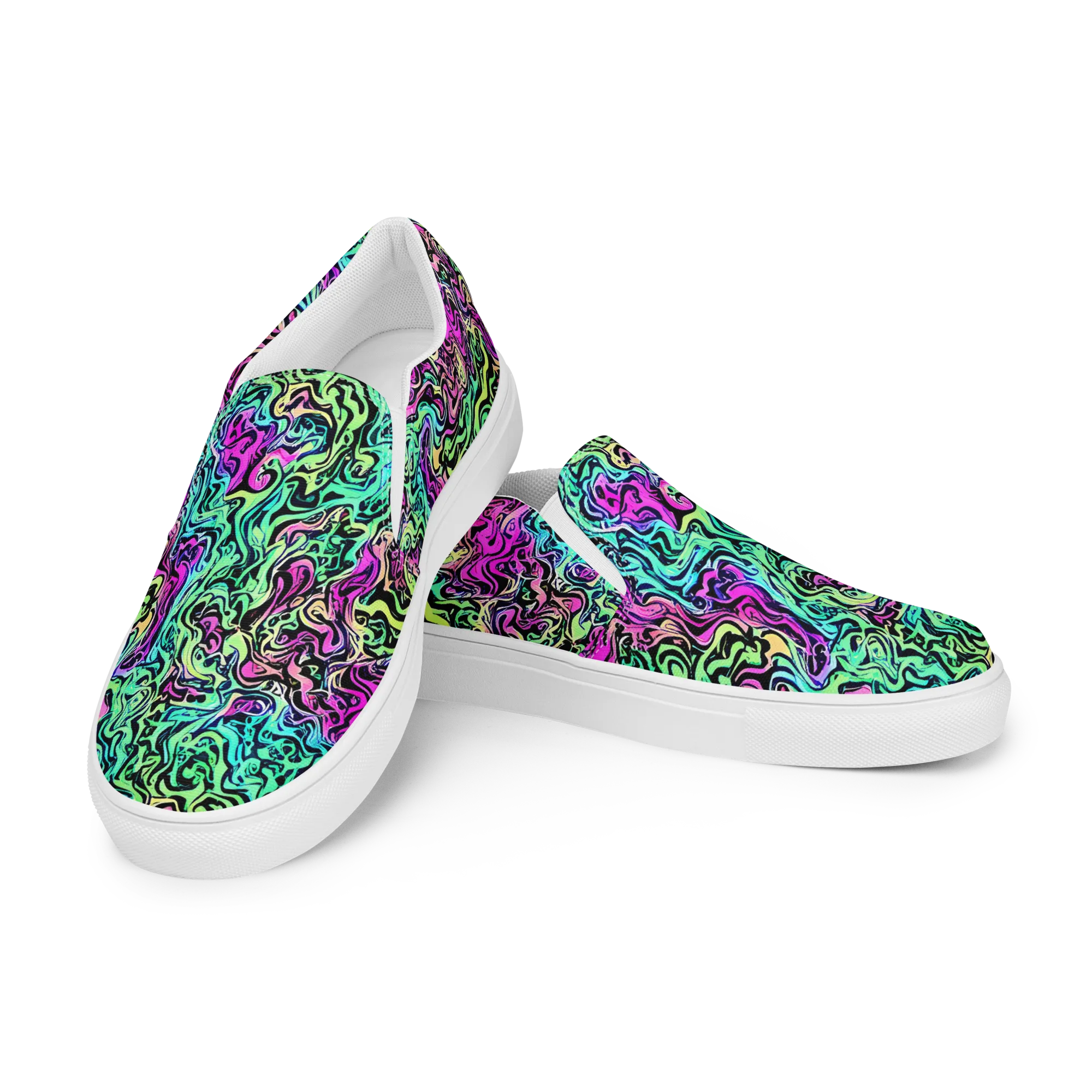 Color Shock on Women's Slip-On Canvas Shoes — Left Front