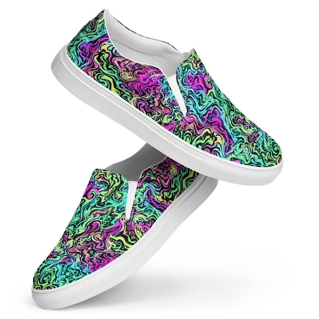Color Shock on Women's Slip-On Canvas Shoes — Front