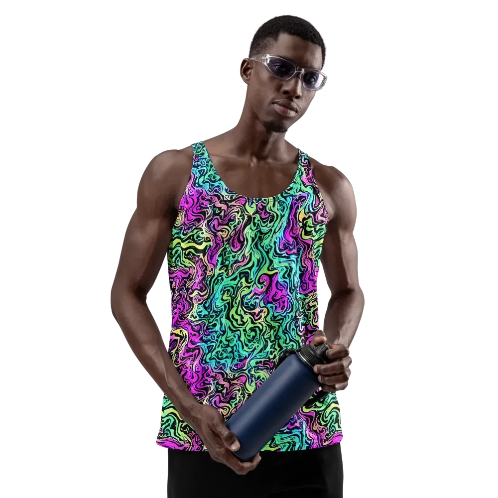 Color Shock on Men's Tank Top — Front