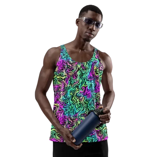 Color Shock on a Men's Tank Top