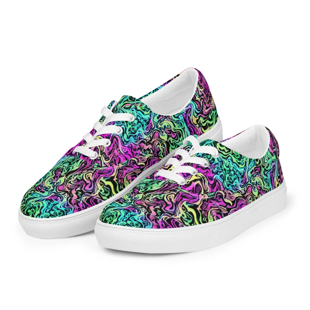 Color Shock on Men's Lace-Up Canvas Shoes — Left Front