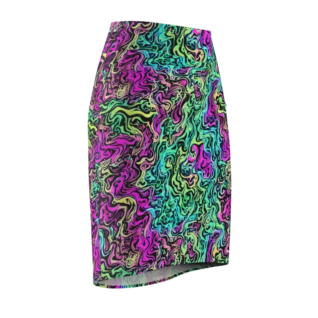 Color Shock on Pencil Skirt — Front Side