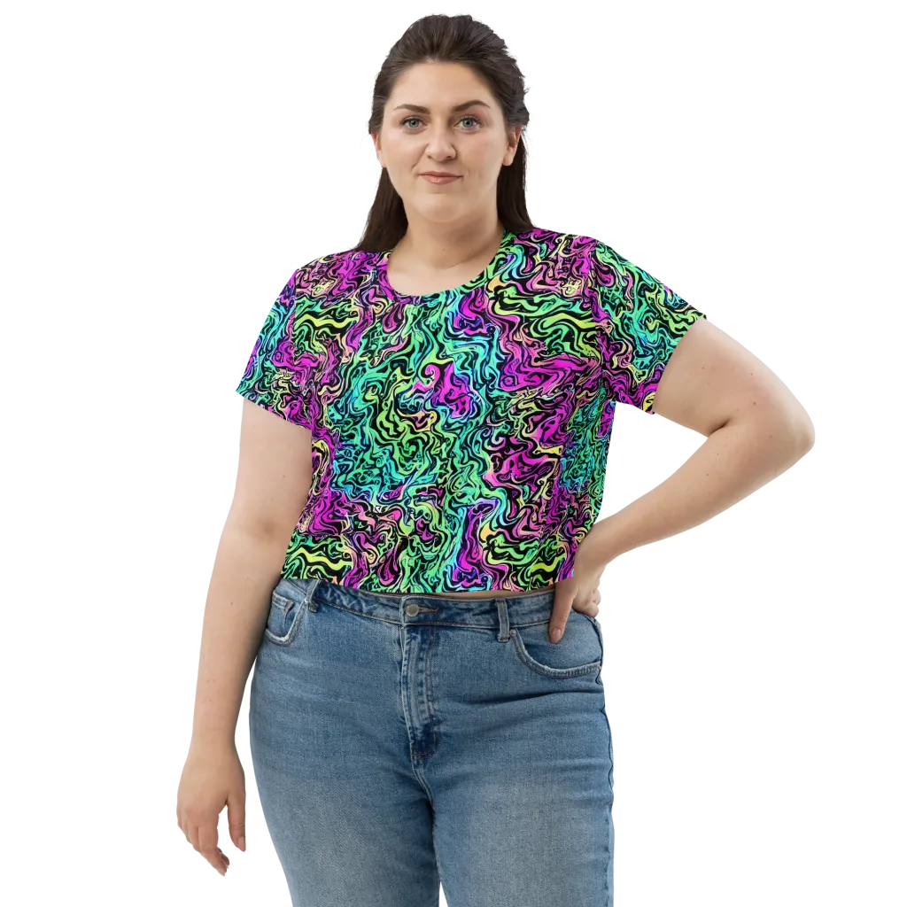 Color Shock on Crop Tee — Front