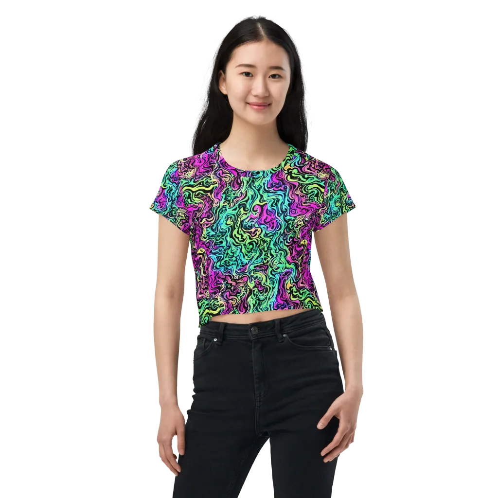 Color Shock on Crop Tee — Front