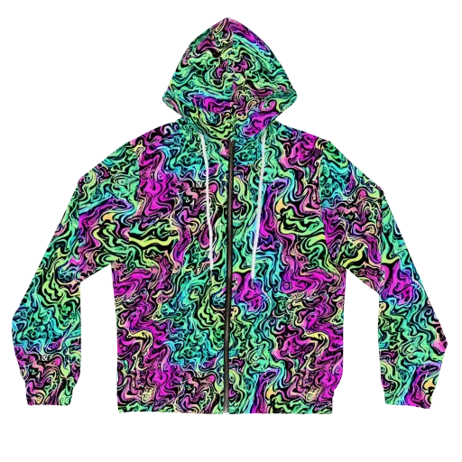 Color Shock on a Women's Full-Zip Hoodie