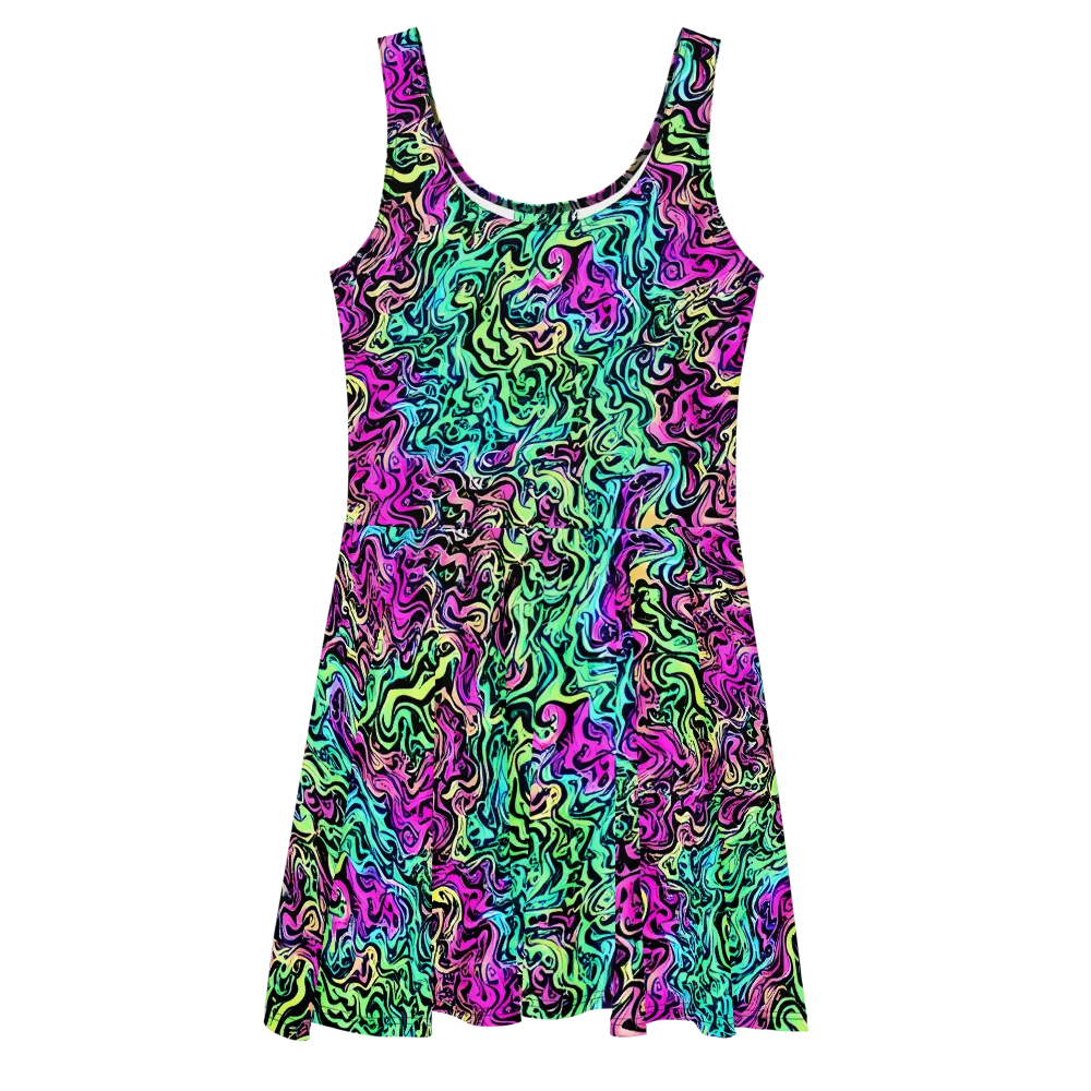 Color Shock on Skater Dress — Front