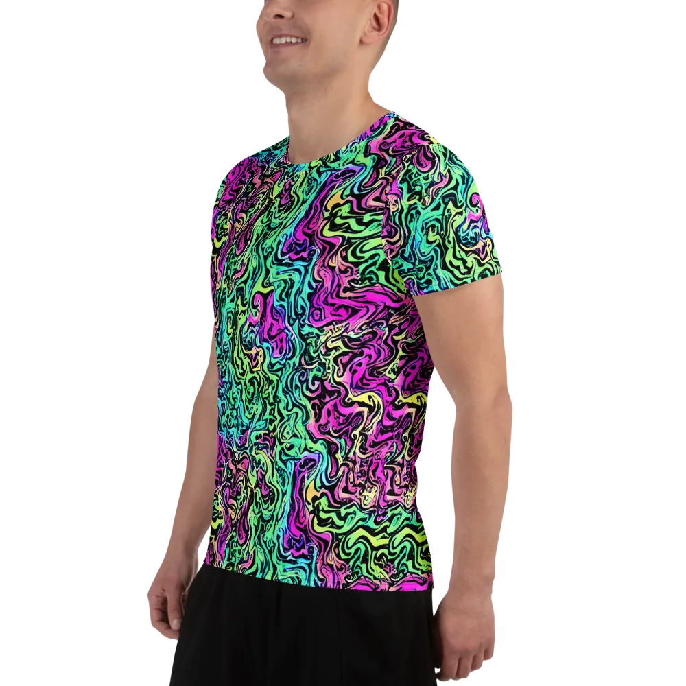 Color Shock on Men's Athletic T-Shirt — Left